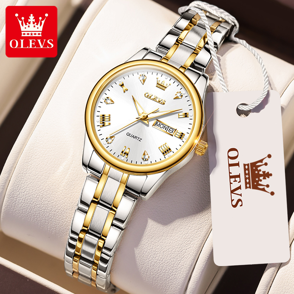 Stainless Bracelet Diver - ساعة أوليف كوارتز نسائية مقاومة للماء