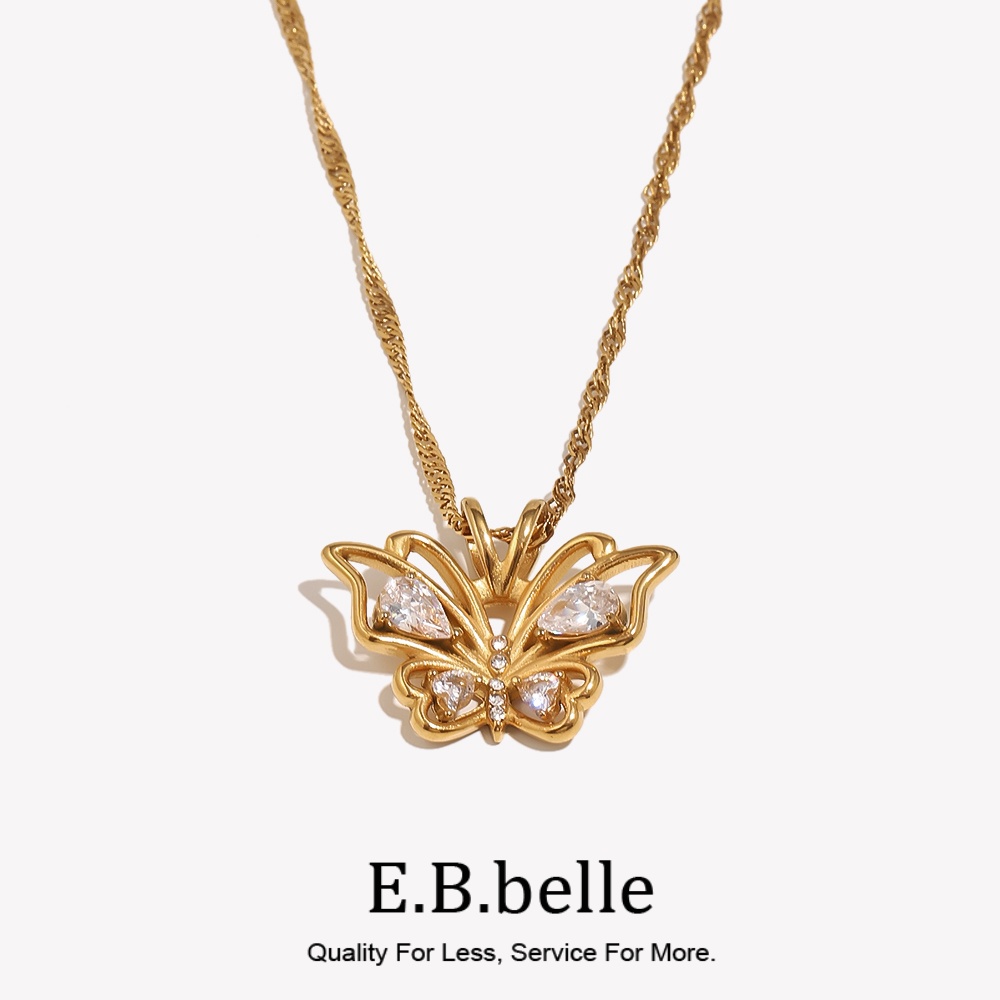 Butterfly Clasp Deployant - ه. ب. حسناء-قلادة فراشة من الفولاذ
