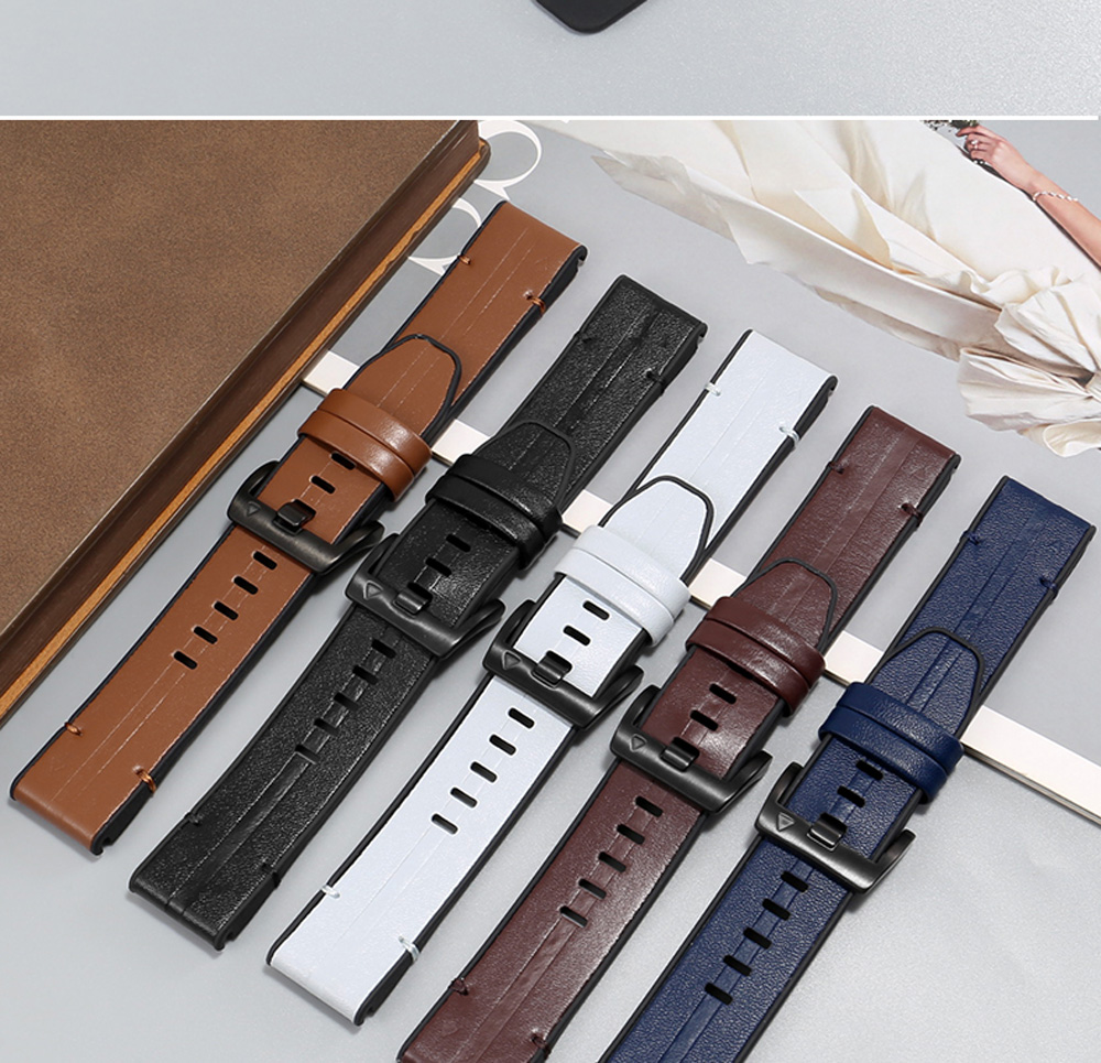 حزام ساعة من الجلد والسيليكون  - مراجعة Silicone Watch Band 22Mm وسعره