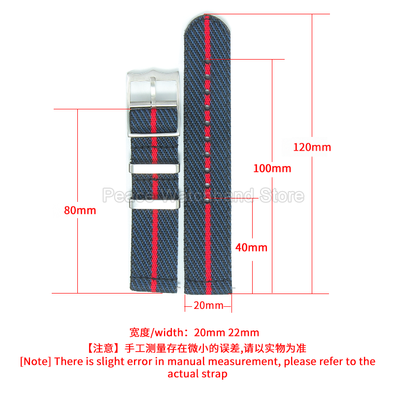 20 22 مللي متر الكاكي الأزرق ا - مراجعة Nato Strap Nylon وسعره
