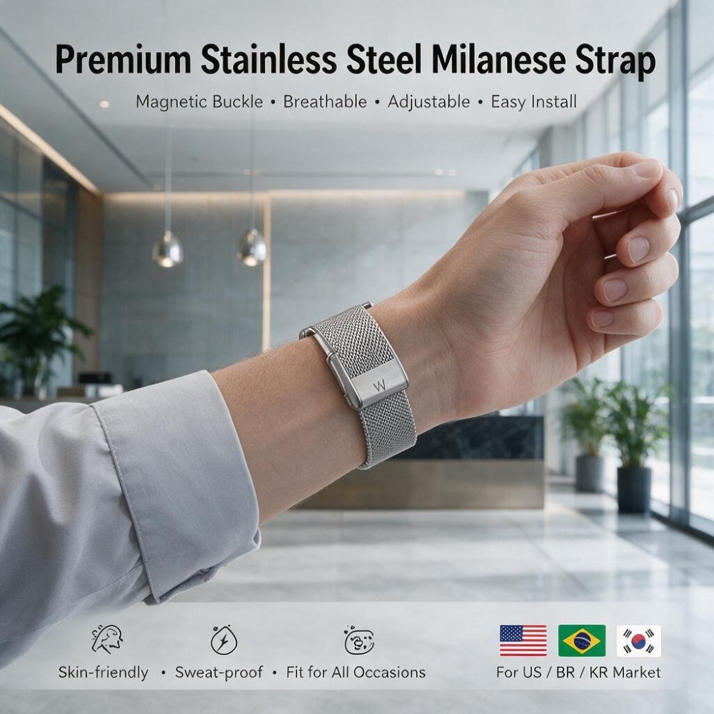 حزام معصم معدني شبكي قابل للتن - مراجعة Mesh Strap Metal وسعره